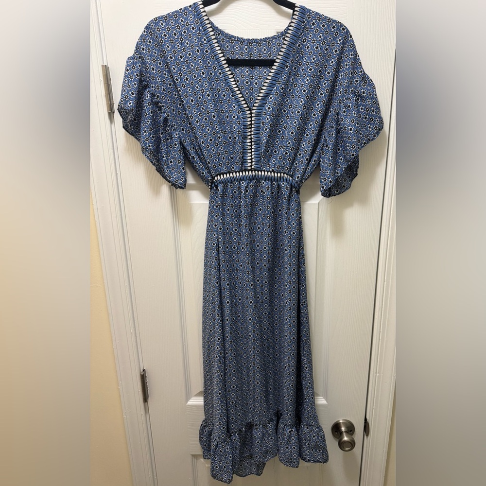 Boutique Blue Patterned Dress